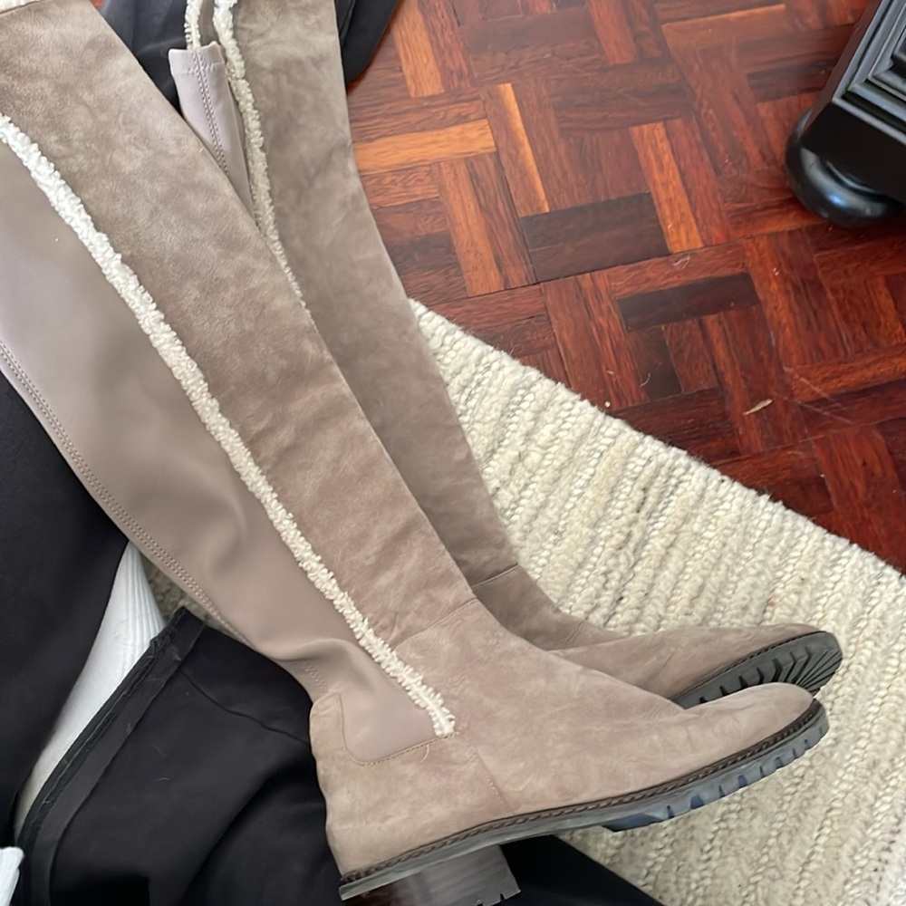 Stuart Weitzman 8M over the knee boot with Sherpa lining